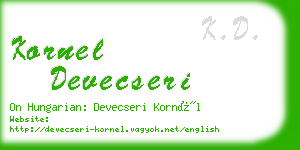 kornel devecseri business card